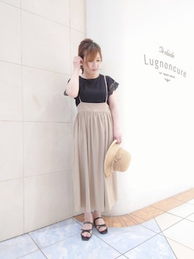 「Te chichi TERRASSE（テチチテラス）のアイテム（帽子）」を使った、yumichiさん（レディース・153cm）の春コーディネート