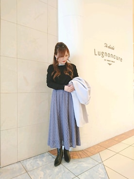 「Te chichi（テチチ）のアイテム（チェスターコート）」を使った、yumichiさん（レディース・153cm）の冬コーディネート