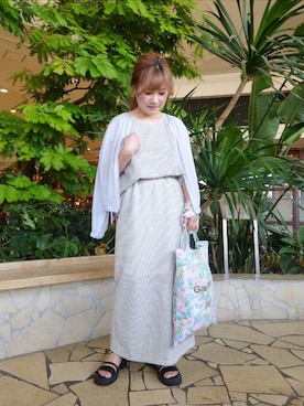 「ラメ」｜「アイテム（ブルゾン）」を使った、yumichiさん（レディース・153cm）の春コーディネート