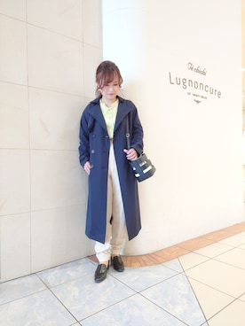「Te chichi TERRASSE（テチチテラス）のアイテム（トレンチコート）」を使った、yumichiさん（レディース・153cm）の冬コーディネート