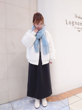 「Te chichi TERRASSE（テチチテラス）のアイテム（ブルゾン）」を使った、yumichiさん（レディース・153cm）の冬コーディネート