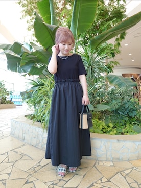「Te chichi TERRASSE（テチチテラス）のアイテム（アクセサリー）」を使った、yumichiさん（レディース・153cm）の夏コーディネート