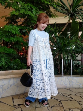 「Te chichi TERRASSE（テチチテラス）のアイテム（ワンピース/ドレス）」を使った、yumichiさん（レディース・153cm）の夏コーディネート