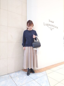 「Te chichi TERRASSE（テチチテラス）のアイテム（スウェット）」を使った、yumichiさん（レディース・153cm）の冬コーディネート