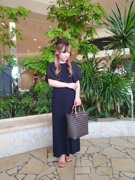 「バルーン袖」｜「アイテム（ワンピース/ドレス）」を使った、yumichiさん（レディース・153cm）の春コーディネート