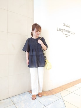 「ティアードブラウス」｜yumichiさん（レディース・153cm）の夏コーディネート