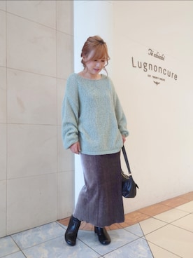 「Te chichi TERRASSE（テチチテラス）のアイテム（ブーツ）」を使った、yumichiさん（レディース・153cm）の秋コーディネート