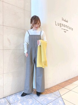 「Te chichi TERRASSE（テチチテラス）のアイテム（オールインワン・サロペット）」を使った、yumichiさん（レディース・153cm）の冬コーディネート