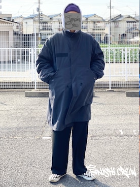 「フーディー」｜「アイテム（モッズコート）」を使った、NO NAMEさん（メンズ・176cm）の冬コーディネート