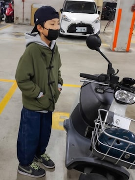 「アイテム（スニーカー）」を使った、MORRISKIDさん（キッズ・140cm）の冬コーディネート