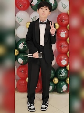 「ZARA KIDSのアイテム（ジャケット/アウター）」を使った、MORRISKIDさん（キッズ・140cm）の冬コーディネート