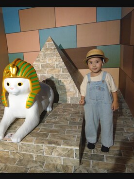 「CLASKA Gallery & Shop "DO"（クラスカ ギャラリー＆ショップ　ドー）のアイテム（帽子）」を使った、MORRISKIDさん（キッズ・120cm）の夏コーディネート