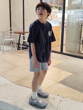 「アイテム（スニーカー）」を使った、MORRISKIDさん（キッズ・140cm）の冬コーディネート