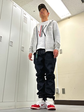 「アイテム（帽子）」を使った、植草ムノイズ達郎さん（メンズ・174cm）の秋コーディネート