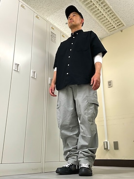 「WTAPS（ダブルタップス）のアイテム」を使った、植草ムノイズ達郎さん（メンズ・174cm）の春コーディネート