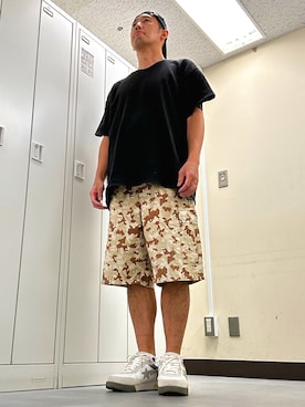 「アイテム（スニーカー）」を使った、植草ムノイズ達郎さん（メンズ・174cm・40代）の夏コーディネート