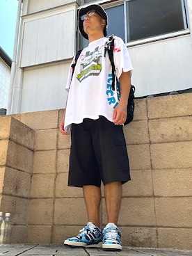 「アイテム（トップス）」を使った、植草ムノイズ達郎さん（メンズ・174cm・40代）の夏コーディネート