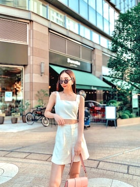 「Oh My Glasses TOKYO（オーマイグラス）のアイテム」を使った、神林真里さん（レディース・168cm）の夏コーディネート