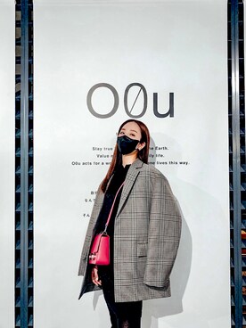 「服とコスメでなりたい自分に」｜「アイテム（ジャケット/アウター）」を使った、神林真里さん（レディース・168cm）の冬コーディネート