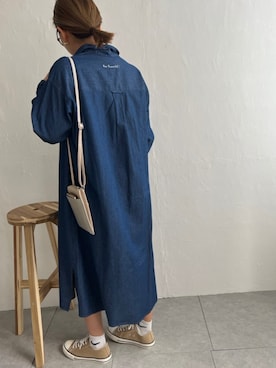 「LBC（エルビーシー）のアイテム（シャツワンピース）」を使った、LBC STAFFさん（レディース・158cm）の春コーディネート