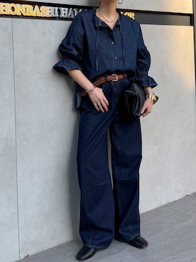 「LBC（エルビーシー）のアイテム（パンツ）」を使った、LBC STAFFさん（レディース・160cm）の春コーディネート