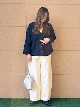 「coen（コーエン）の【トレンド＆体型カバー両立/全骨格OK】カーブデニムパンツ（デニムパンツ）」を使った、coen さかいさん（レディース・163cm）の冬コーディネート