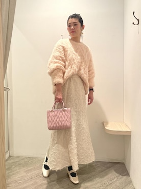 「ロング」｜「アイテム（バレエシューズ）」を使った、MOTOCHIKAさん（レディース・168cm）の冬コーディネート
