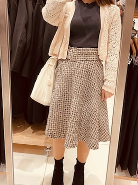 「H&M（エイチ・アンド・エム）のアイテム（カーディガン/ボレロ）」を使った、yukinaさん（レディース・155cm）の秋コーディネート