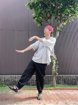 「ワークマン」｜「アイテム（その他）」を使った、うろーごさん（メンズ・184cm）の夏コーディネート