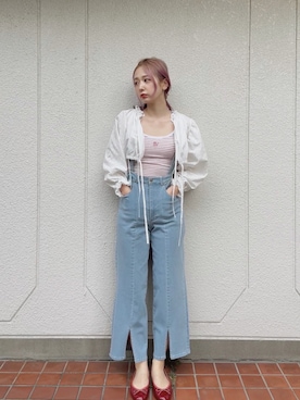 「アイテム（キャミソール）」を使った、AMOさん（レディース・168cm）の春コーディネート