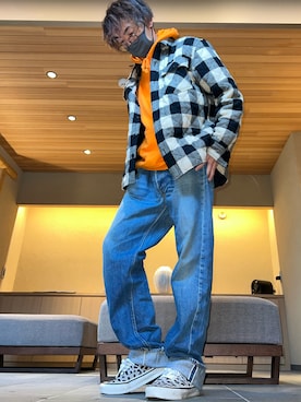 「RRL（ダブル アール エル）のアイテム（ジャケット/アウター）」を使った、し〜も☆さん（メンズ・172cm）の冬コーディネート