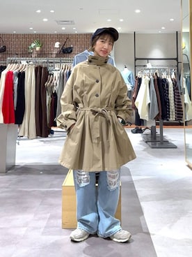 「LOWRYS FARM（ローリーズファーム）の【NEWERA】ローリーズファーム別注企画 ９２０ＣＳ／ＣＯＲＤＵＲＯＹ２６　1042439（キャップ、ブルー系）」を使った、たっきー❁⃘さん（レディース・149cm）の秋コーディネート