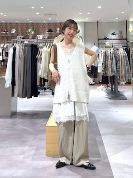 「LOWRYS FARM（ローリーズファーム）のステンレスプチＴＯＰネックレス２ 451999（ネックレス、ゴールド系）」を使った、たっきー❁⃘さん（レディース・149cm）の春コーディネート