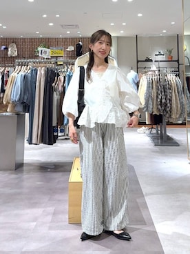 「LOWRYS FARM（ローリーズファーム）のステンレスプチＴＯＰネックレス２ 451999（ネックレス、ゴールド系）」を使った、たっきー❁⃘さん（レディース・149cm）の春コーディネート