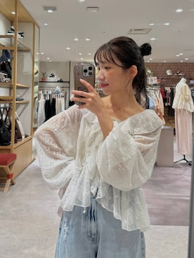 「LOWRYS FARM（ローリーズファーム）のレースデニム　601055（デニムパンツ、ブルー系）」を使った、たっきー❁⃘さん（レディース・149cm）の春コーディネート
