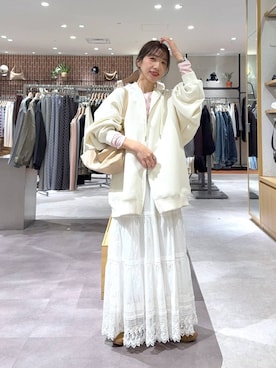 「Me%（ミィパーセント）の【ステンレス】AppleWatchチェーンゴウヒバンド 326036（デジタル腕時計、ベージュ系）」を使った、たっきー❁⃘さん（レディース・149cm）の春コーディネート