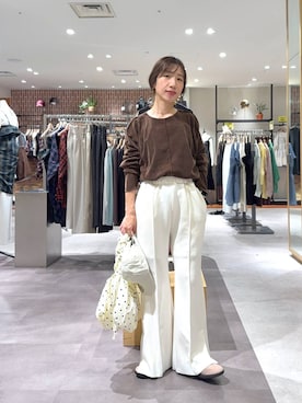 「LOWRYS FARM（ローリーズファーム）のステンレスフープピアス　 142891（ピアス（両耳用））」を使った、たっきー◡̈❤︎さん（レディース・149cm）の秋コーディネート