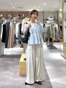 「LOWRYS FARM（ローリーズファーム）のステンレスプチＴＯＰネックレス２ 451999（ネックレス、ゴールド系）」を使った、たっきー❁⃘さん（レディース・149cm）の春コーディネート