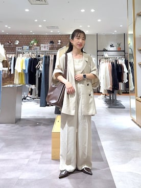 「LOWRYS FARM（ローリーズファーム）のヤワラカルイ２ＷＡＹショルダーＢＡＧ 115210（ショルダーバッグ、ブラウン系）」を使った、たっきー❁⃘さん（レディース・149cm）の春コーディネート