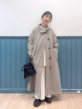「バッグ」｜「アイテム（チェスターコート）」を使った、たっきー◡̈❤︎さん（レディース・149cm）の冬コーディネート