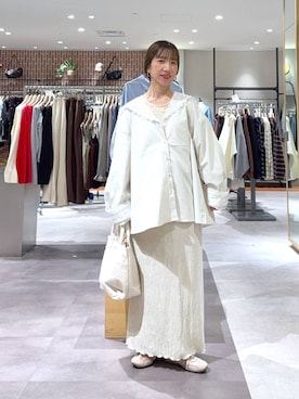 「LOWRYS FARM（ローリーズファーム）の【500mlペットボトル収納可】LFBASICトートBAG 1049470（トートバッグ、ベージュ系）」を使った、たっきー❁⃘さん（レディース・149cm）の秋コーディネート