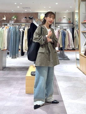 「LOWRYS FARM（ローリーズファーム）のリボンチビクリップ　102451（バレッタ/ヘアクリップ、ブラック系）」を使った、たっきー❁⃘さん（レディース・149cm）の春コーディネート