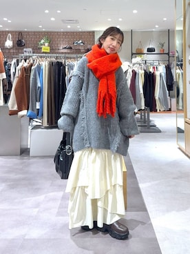 「アイテム（ストール/ショール）」を使った、たっきー◡̈❤︎さん（レディース・149cm・30代）の冬コーディネート