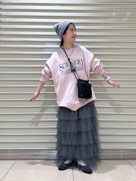 「リング」｜「アイテム（ニットキャップ/ビーニー）」を使った、たっきー◡̈❤︎さん（レディース・149cm）の冬コーディネート