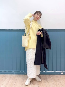 「バッグ」｜「アイテム（チェスターコート）」を使った、たっきー◡̈❤︎さん（レディース・149cm）の冬コーディネート