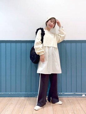 「リング」｜「アイテム（ニットキャップ/ビーニー）」を使った、たっきー◡̈❤︎さん（レディース・149cm）の秋コーディネート