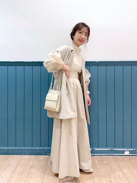 「アイテム（その他アウター、ホワイト系）」を使った、たっきー◡̈❤︎さん（レディース・149cm）の春コーディネート