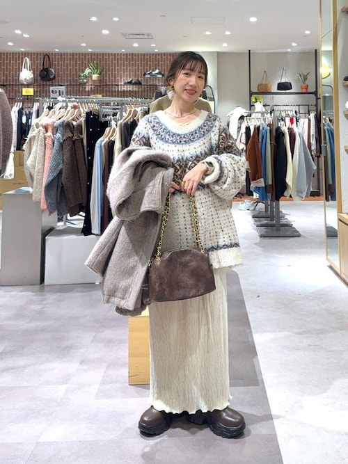 LOWRYS FARM シャギースタンドコート ベージュ FREE シャギースタンドコート 570783（その他アウター）｜LOWRYS FARM