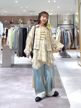 「LOWRYS FARM（ローリーズファーム）のリボンチビクリップ　102451（バレッタ/ヘアクリップ、ブラック系）」を使った、たっきー❁⃘さん（レディース・149cm）の春コーディネート