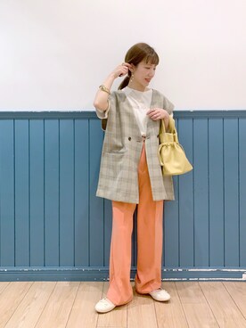 「LOWRYS FARM（ローリーズファーム）のカンドウフィットバレエ　260832（バレエシューズ）」を使った、たっきー◡̈❤︎さん（レディース・149cm）の春コーディネート